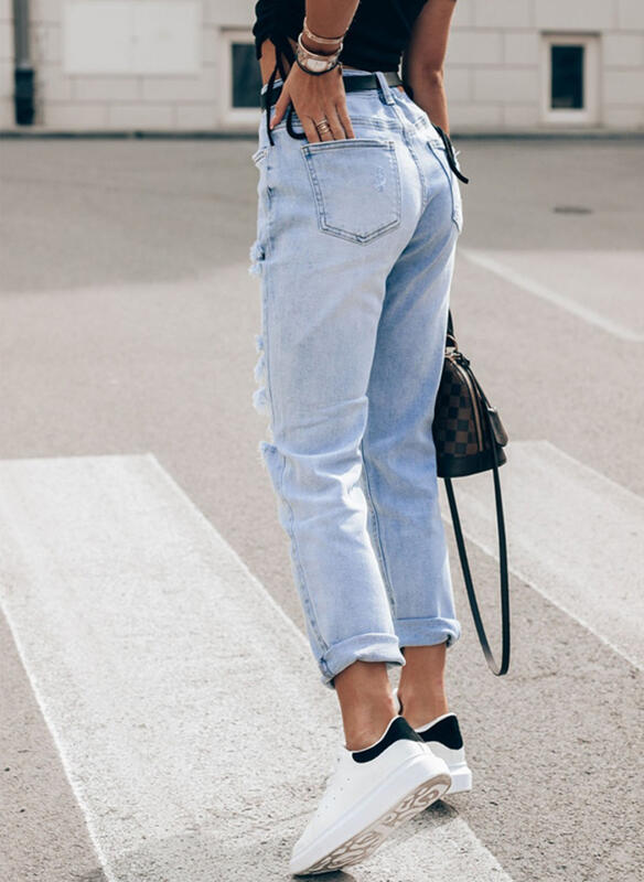 Elegante hellblaue Slim-Fit Jeans für Damen