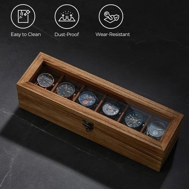 Uhrenbox aus Holz mit 6 Fächern – Bild 3 | LuxeStyle