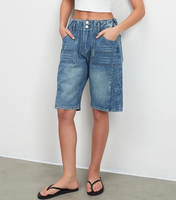 Vintage Blue Cropped Jeans mit geradem Bein