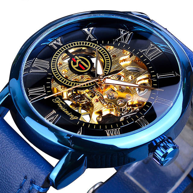 Mechanische Herrenuhr mit Skelett-Zifferblatt – Bild 6 | LuxeStyle
