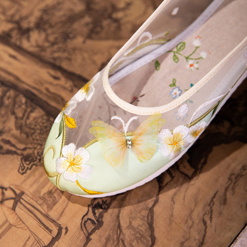 Atmungsaktive Mesh-Ballerinas mit Schmetterling