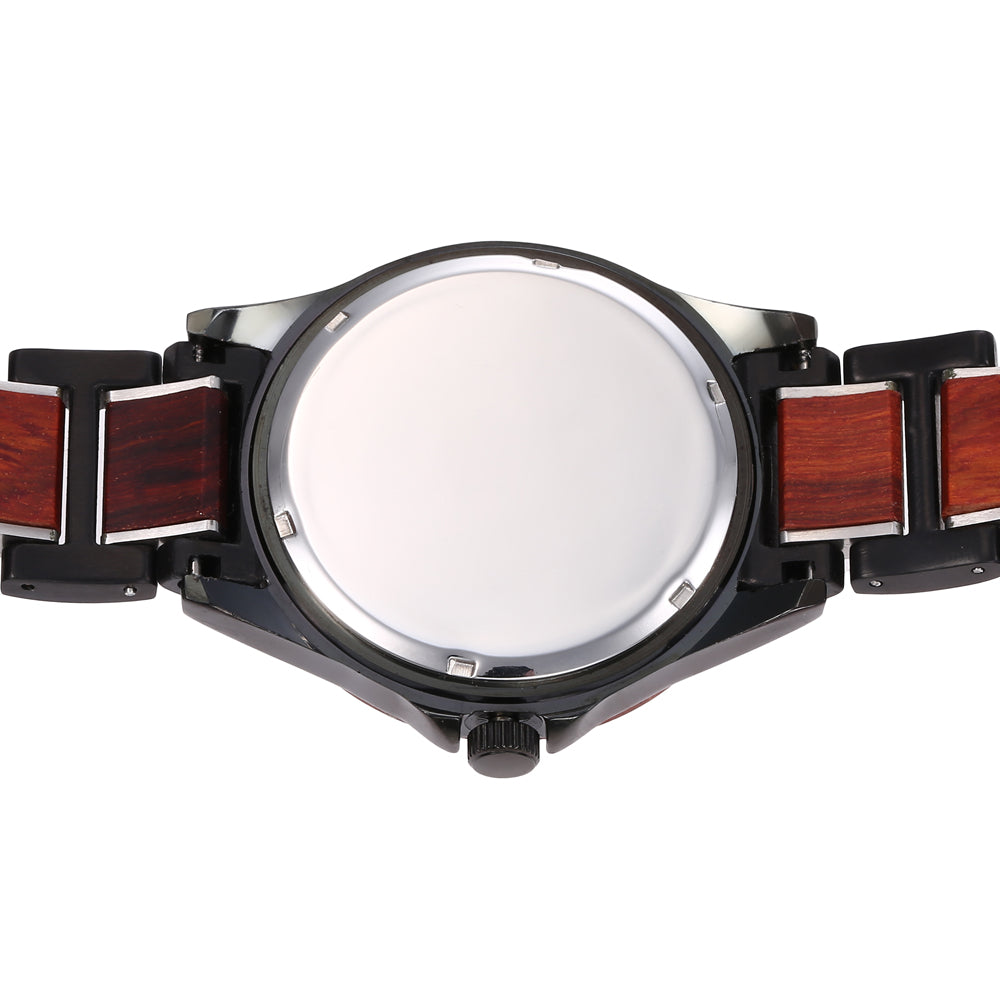 Herren Quarzuhr Sandelholz Schwarz | LuxeStyle