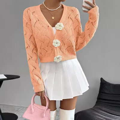 Eleganter Strick-Cardigan mit Lochmuster