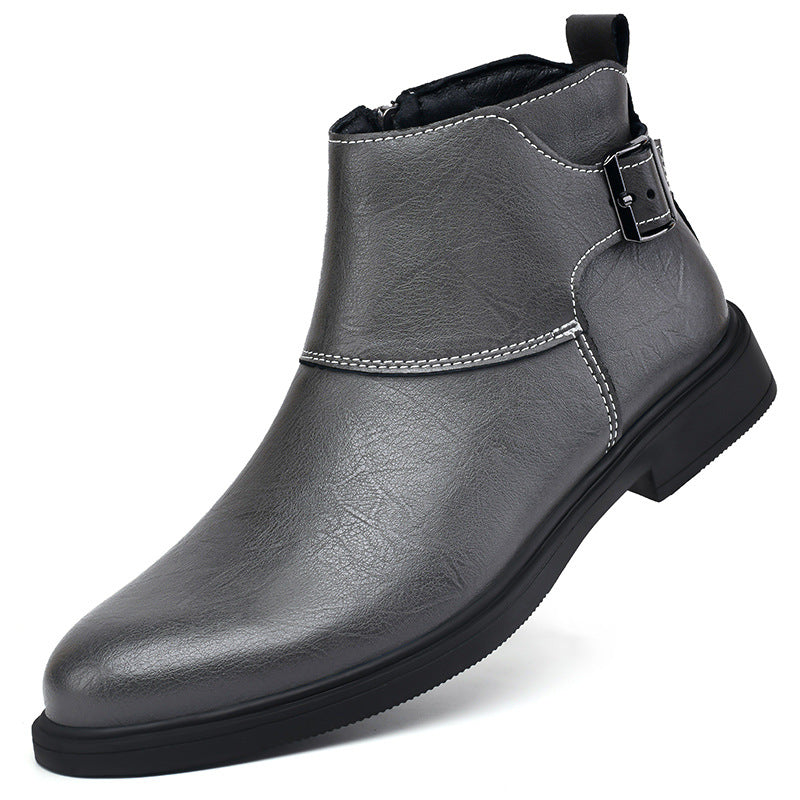 Britische Stiefeletten aus Leder mit Reissverschluss