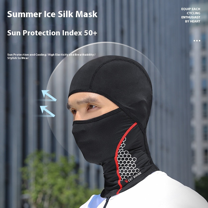 Sonnenschutz Reithelm Motorrad Ice Silk Gesichtsmaske – Ansicht 4