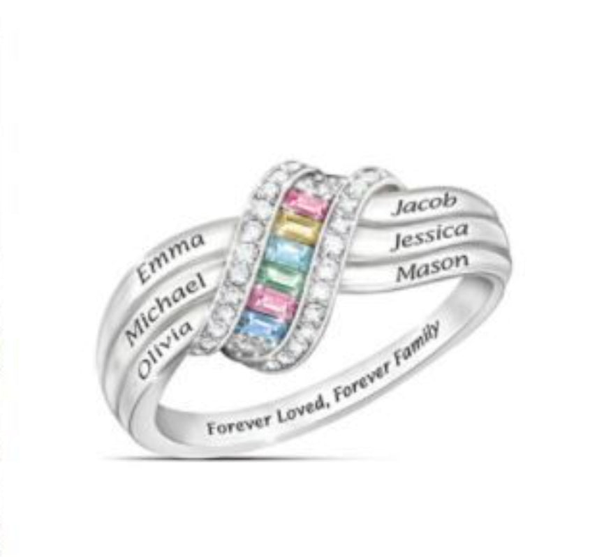 Regenbogen Zirkonia Ring aus Sterling Silber