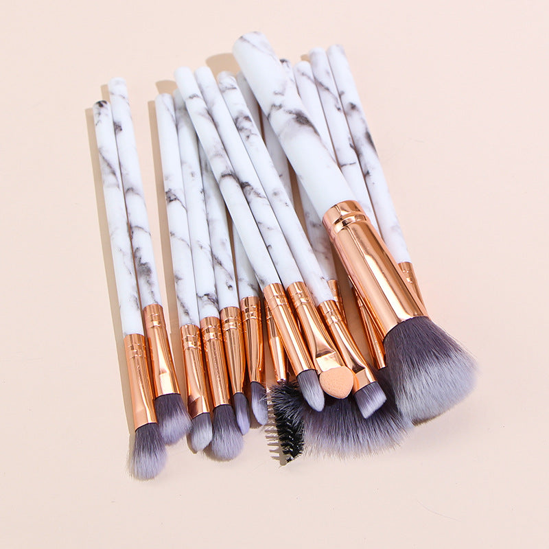 16-Stückes Makeup-Pinselset mit Marmor-Muster · 16 Stück – Bild 2 | LuxeStyle