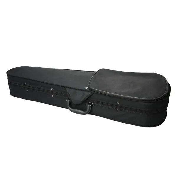 Violinkoffer Dreieck, schwarzes Tuch, silbergraues Futter