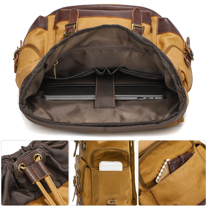 Vintage Canvas Rucksack – wasserdicht, 20-35L
