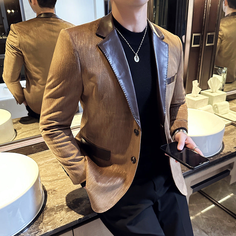 Lederjacke im Patchwork-Stil für Herren