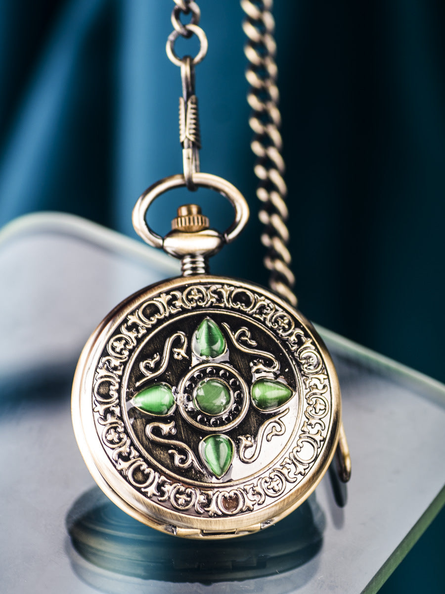 Retro Flip-Open Mechanische Taschenuhr