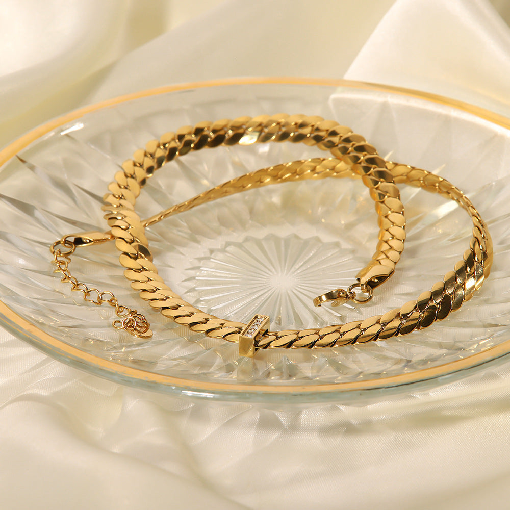 Leichte Zirkonia-Halskette im Hip-Hop-Stil | LuxeStyle