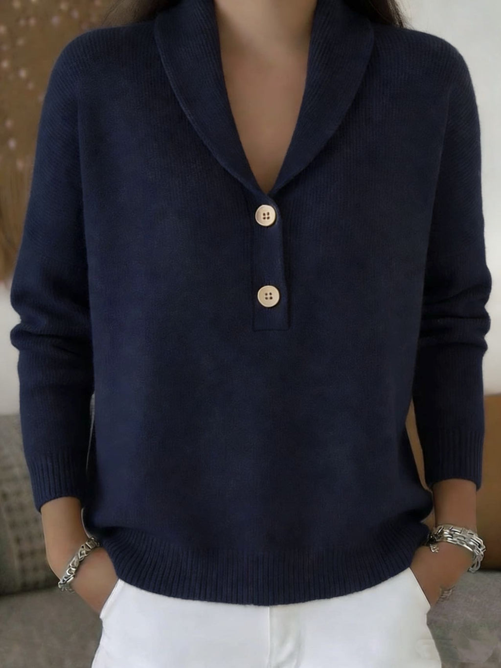 Polo-Rollkragenpullover für Damen