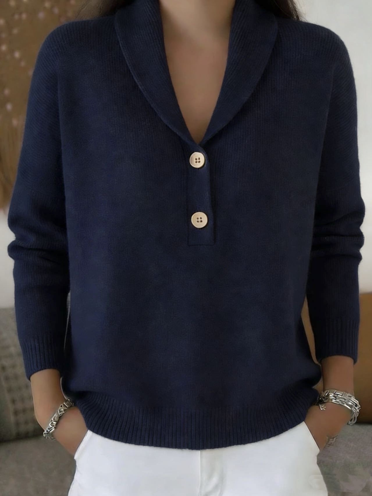 Polo-Rollkragenpullover für Damen