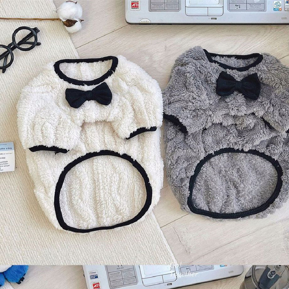 Beige‑Vellour‑Tunika für Corgi mit französischem Bogen – Bild 4 | LuxeStyle
