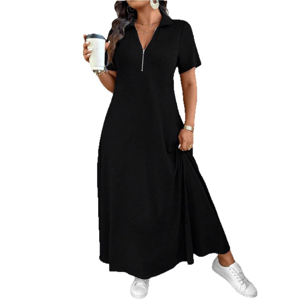 Einfaches Kurzarm-Kleid mit Reissverschluss