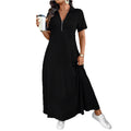 Einfaches Kurzarm-Kleid mit Reissverschluss – Bild 1 | LuxeStyle