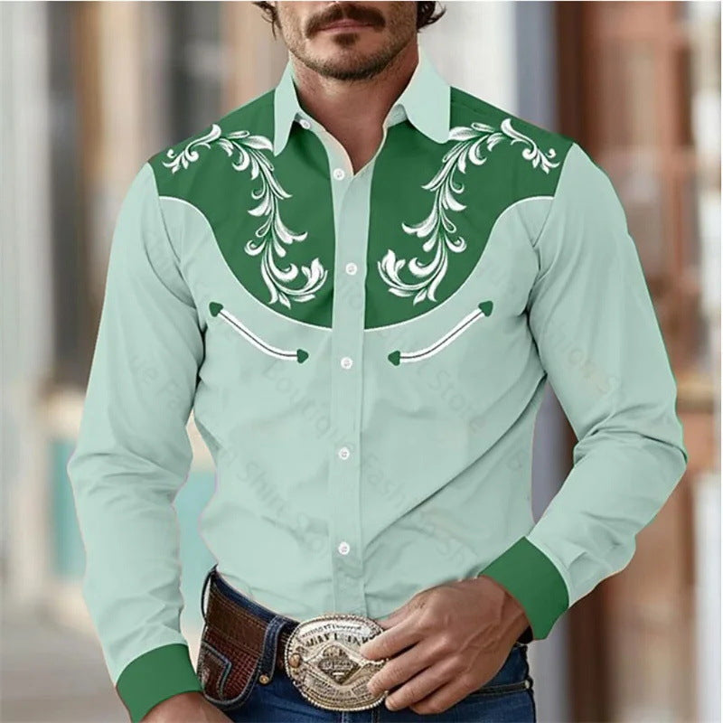 Florales Retro Western Hemd für Herren – Bild 4 | LuxeStyle