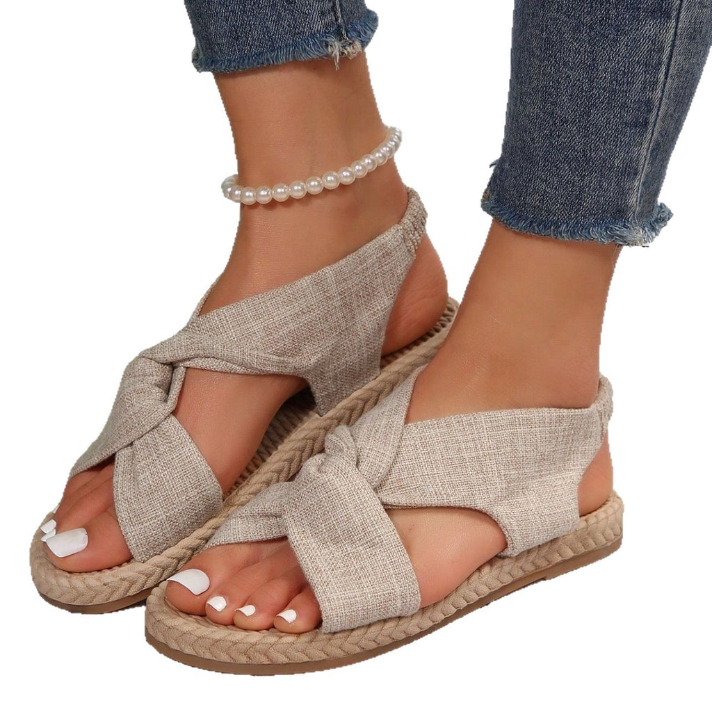 Bequeme einfarbige Slip-On Sandalen für Damen