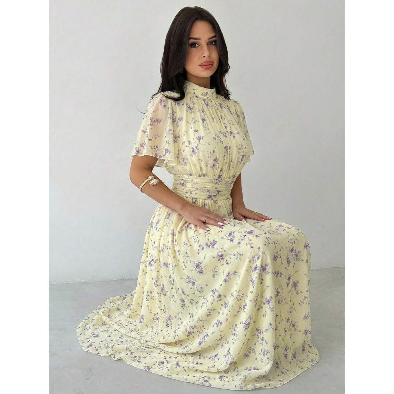 Elegantes A-Linien-Kleid mit Rüschenärmeln