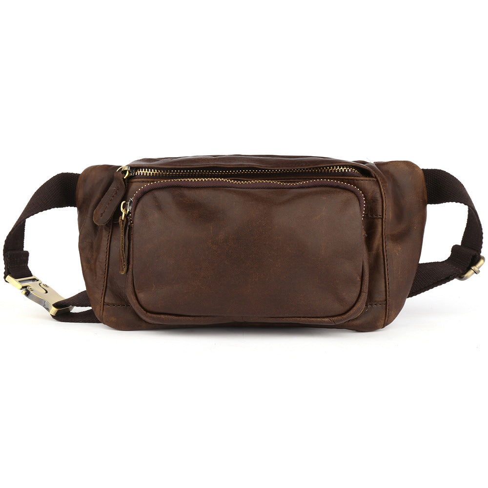 Retro-Brusttasche aus Rindsleder