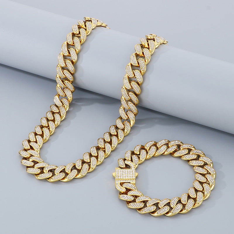 Hip-Hop Cuban-Link Halskette und Armband für Herren – Bild 4 | LuxeStyle