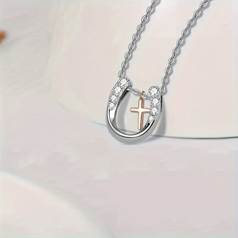 Glücks-Halskette «Fortune» · Hufeisen & Kreuz mit Zirkonia – LuxeStyle