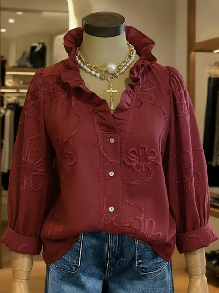 Bluse mit Lochstickerei – Bild 7 | LuxeStyle