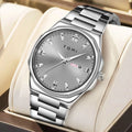 Elegante Quarzuhr mit Diamanten für Herren