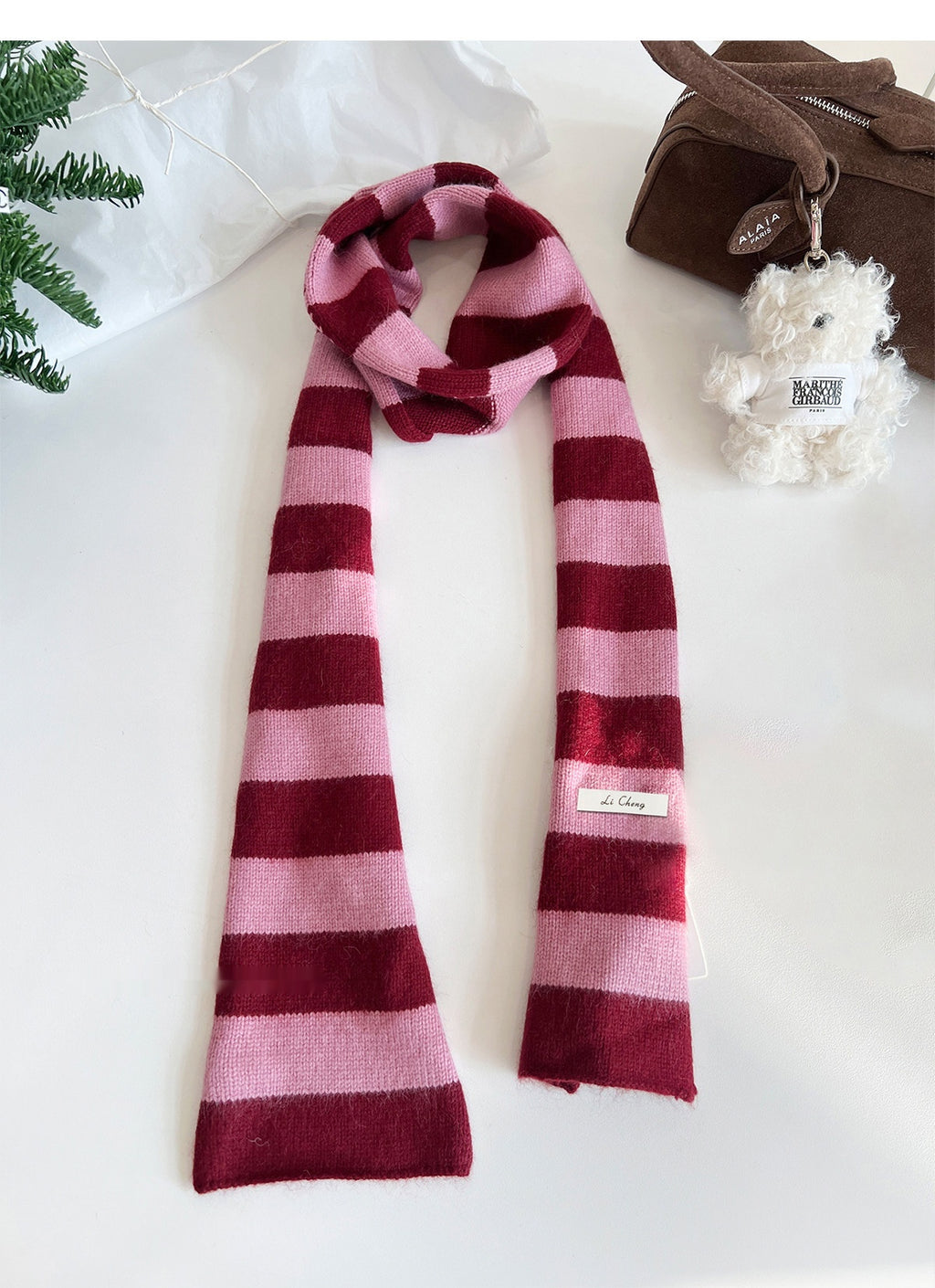 Gestrickter Schal mit Farbblock-Muster – Bild 3 | LuxeStyle