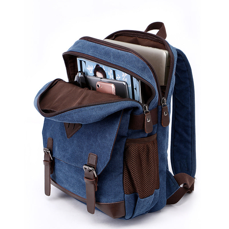 Retro Canvas Rucksack für Laptop – Bild 5 | LuxeStyle