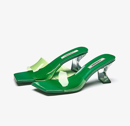 Sandalen mit Blockabsatz und Kristallen – Bild 5 | LuxeStyle