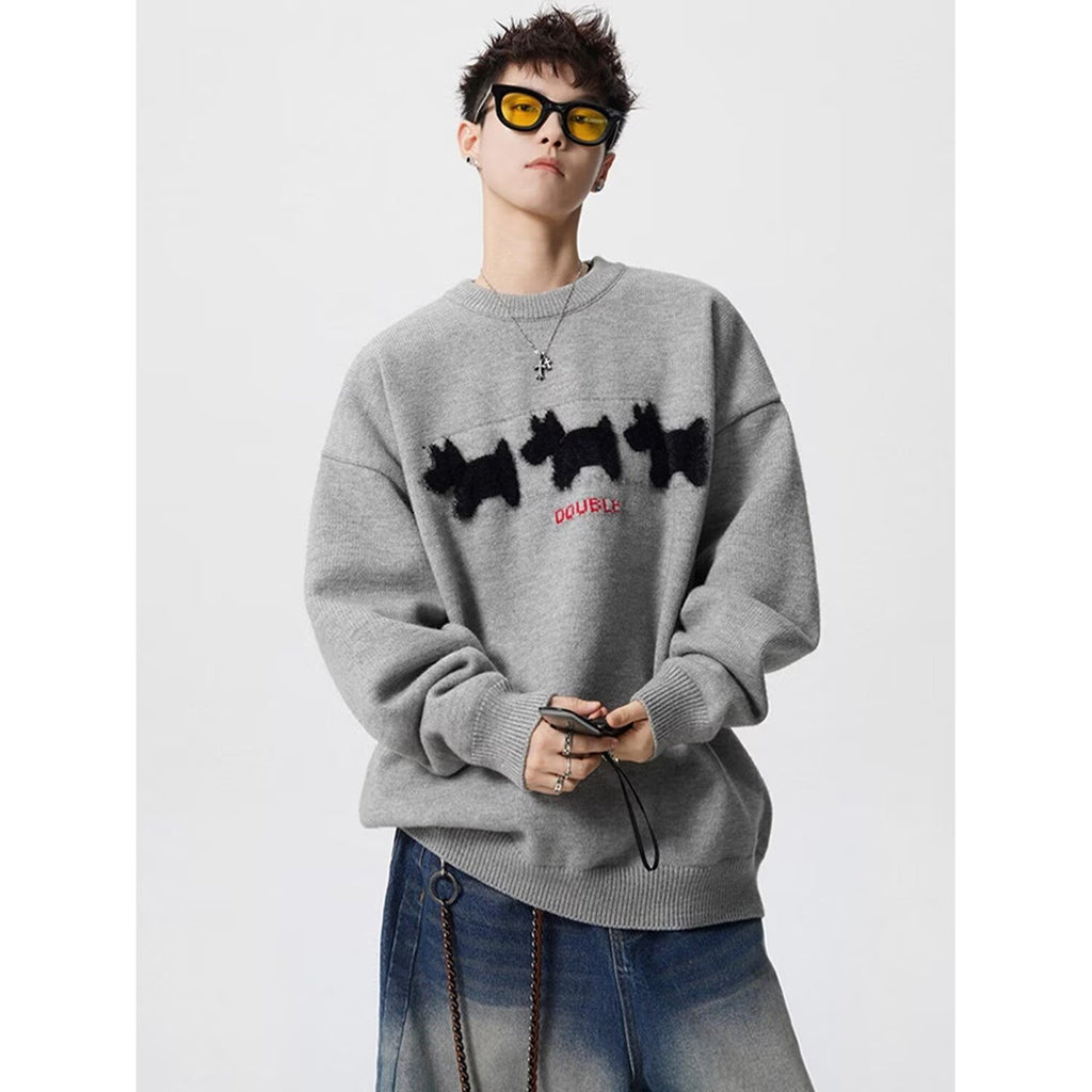 Lockerer Strickpullover mit Rundhalsausschnitt
