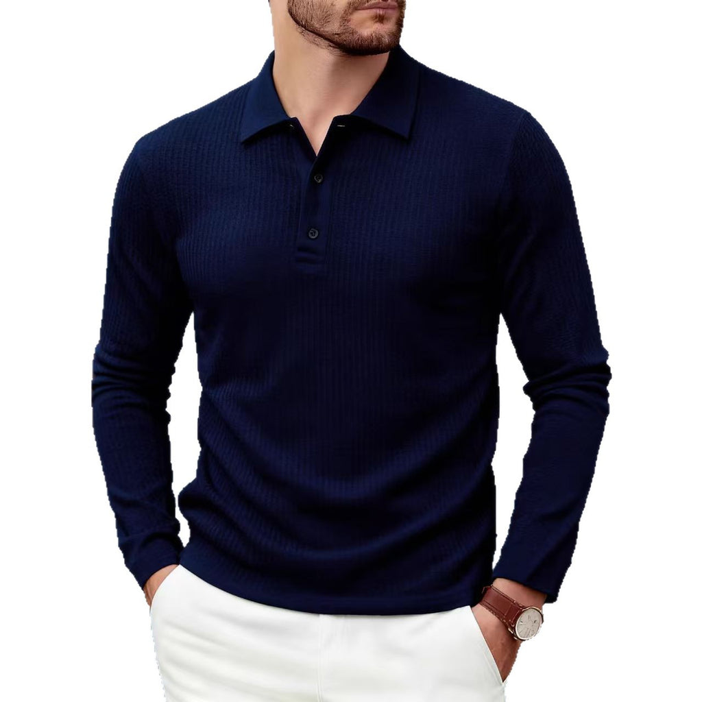 Langärmliges Polo-Shirt in Weiss – Bild 6 | LuxeStyle