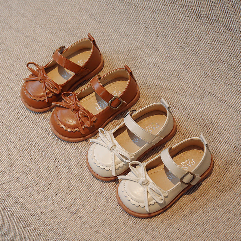 Weiche Leder-Kinderschuhe mit Velcro und rutschfester Sohle