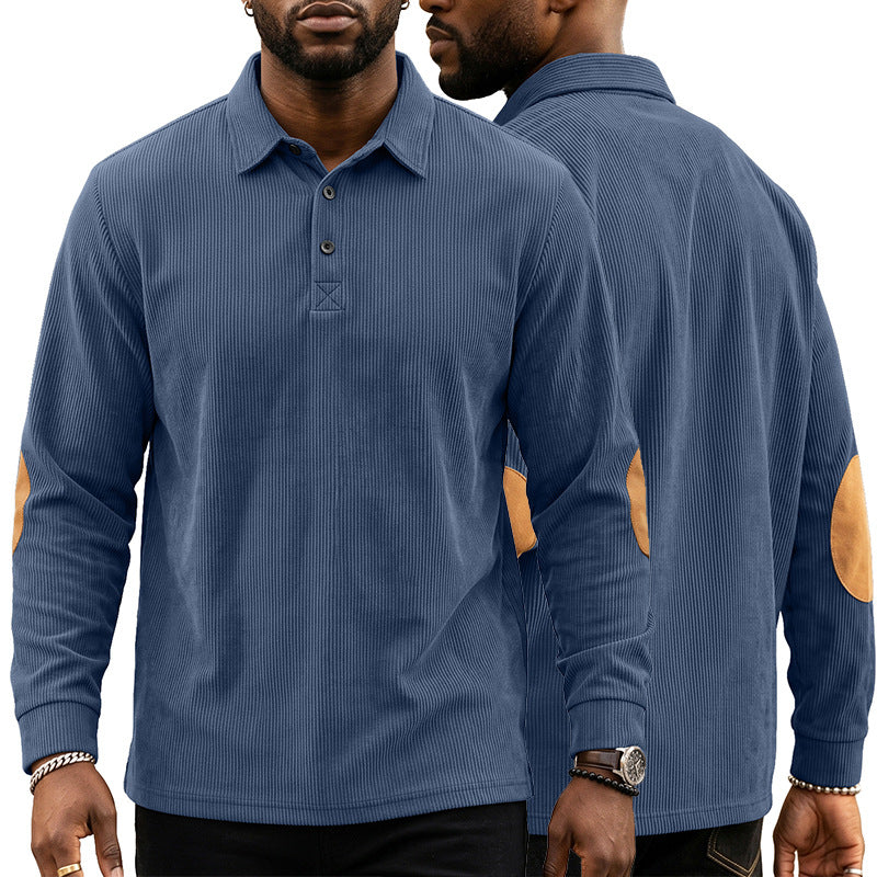 Herren Corduroy Sweatshirt mit Knopfleiste
