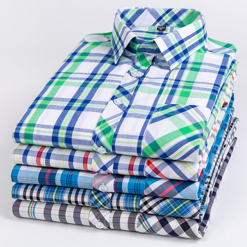 Herren Langarmhemd Kariert – Slim Fit