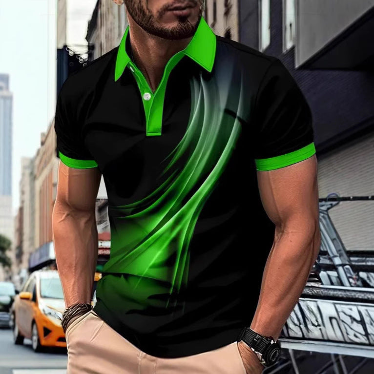 Kurzarm-Hemd mit Farb-Muster und Kragen – Bild 6 | LuxeStyle