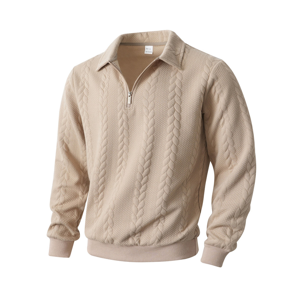 Jacquard Patchwork Half-Zip Polo-Shirt – Bild 8 | LuxeStyle