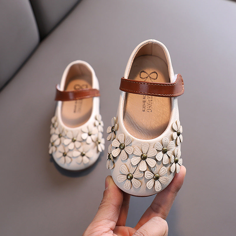 Mädchen Lederimitat Ballerinas mit Blumen & Klettverschluss – Bild 2 | LuxeStyle
