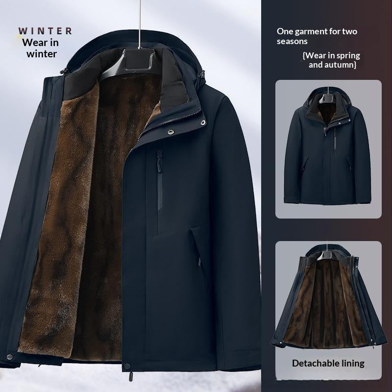 Wasserdichte Herren-Fleecejacke mit abnehmbarer Innenfutter