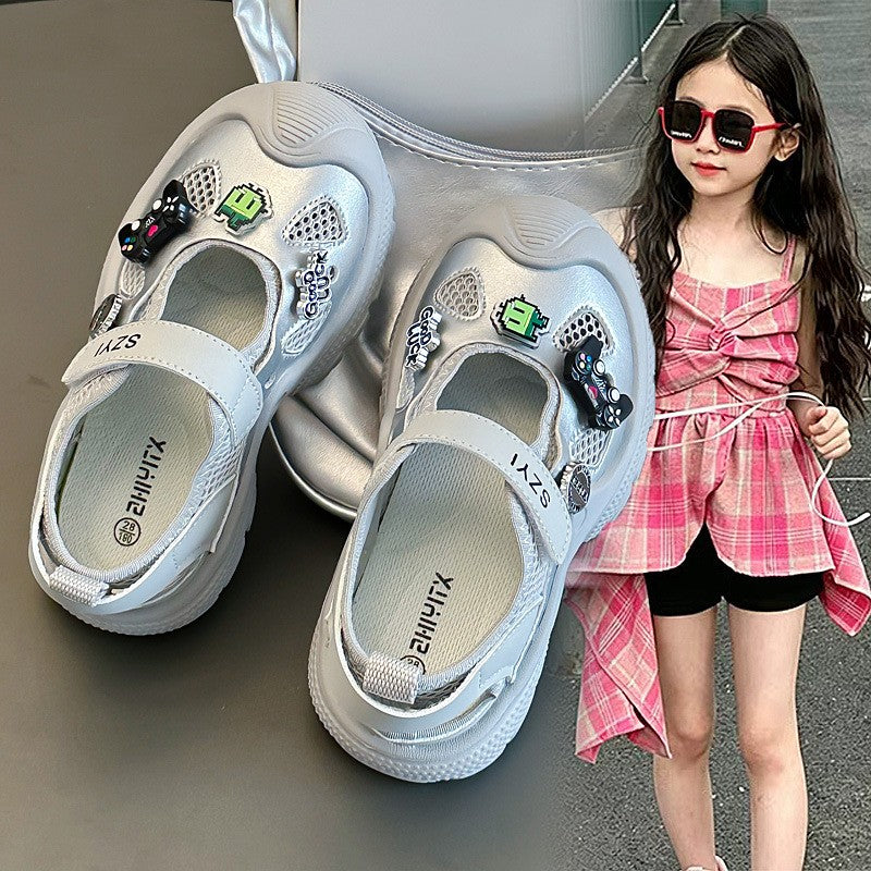 Luftige Mary Jane Sneakers mit Klettverschluss für Mädchen