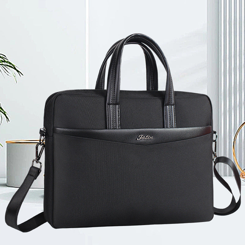 Business Aktentasche Schwarz mit Schultergurt – Bild 3 | LuxeStyle