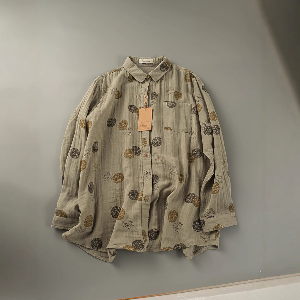 Japanisches Double-Layer Baumwollgaze Langarmshirt – Bild 2 | LuxeStyle