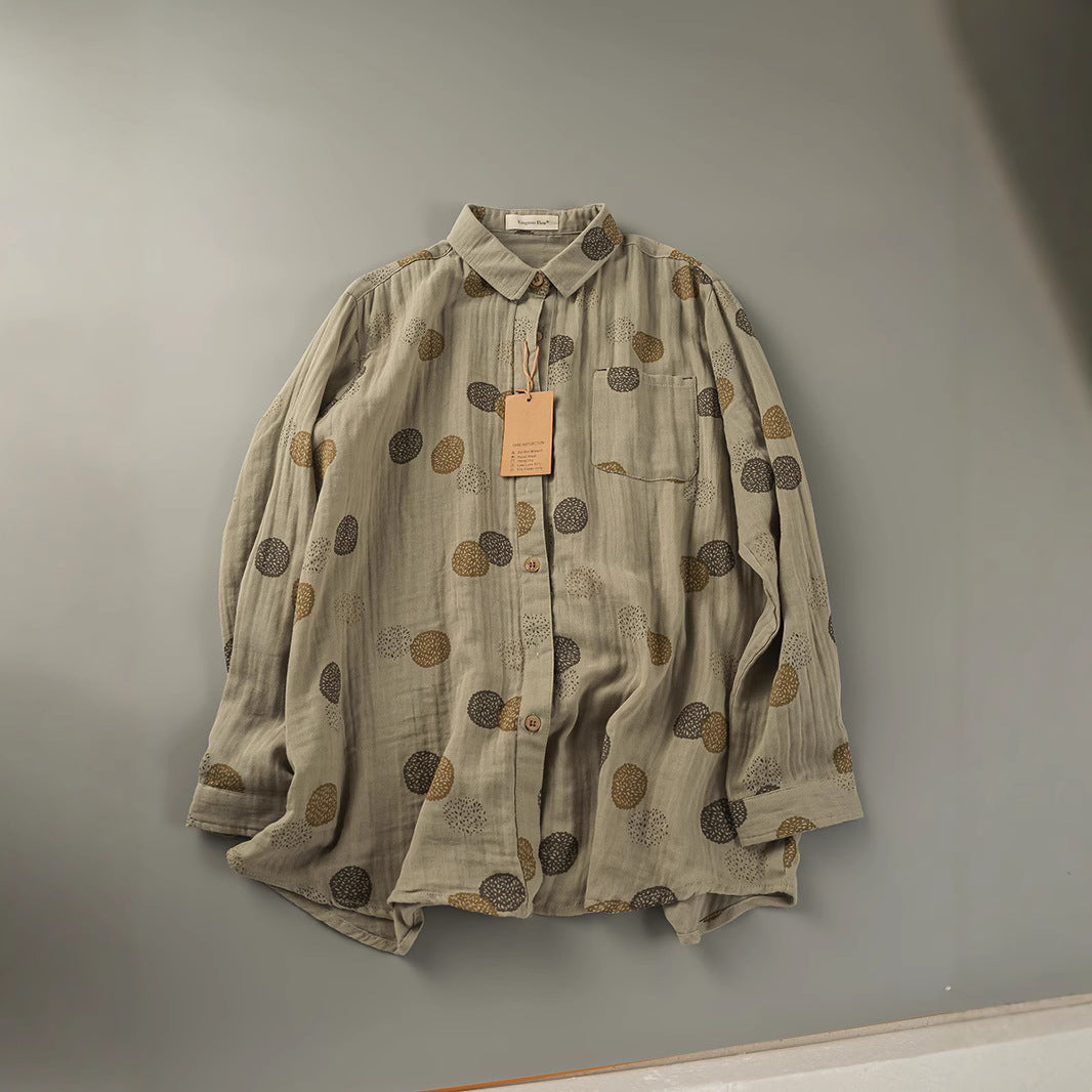 Japanisches Double-Layer Baumwollgaze Langarmshirt – Bild 2 | LuxeStyle