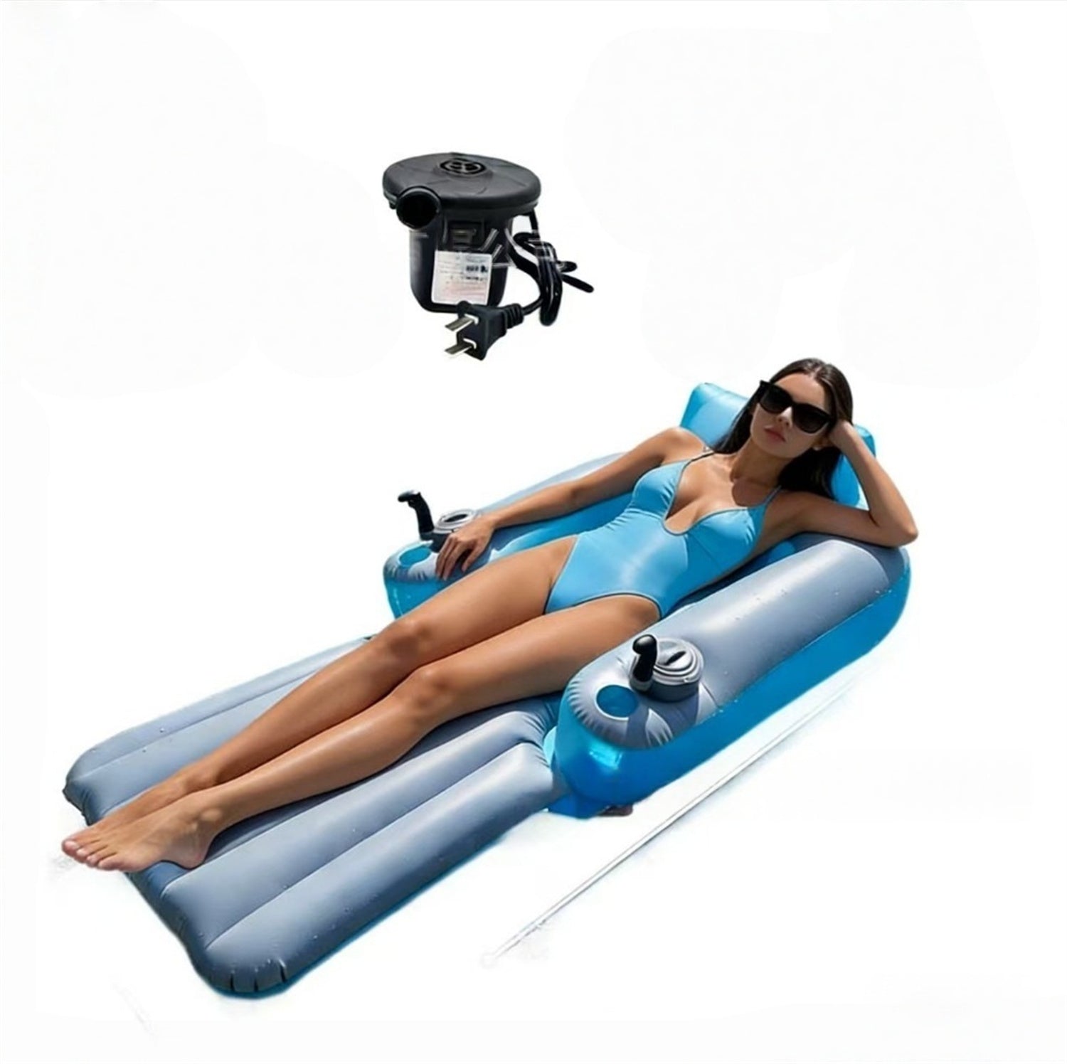 Aufblasbare Schwimmplattform mit Motor