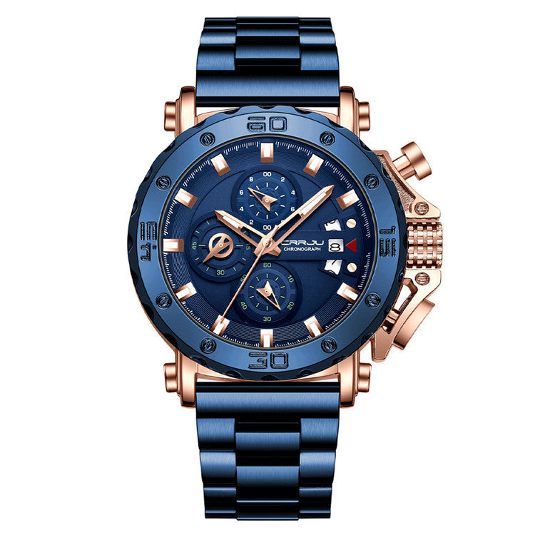 Herrenuhr mit Edelstahlarmband und grossem Zifferblatt – Bild 10 | LuxeStyle