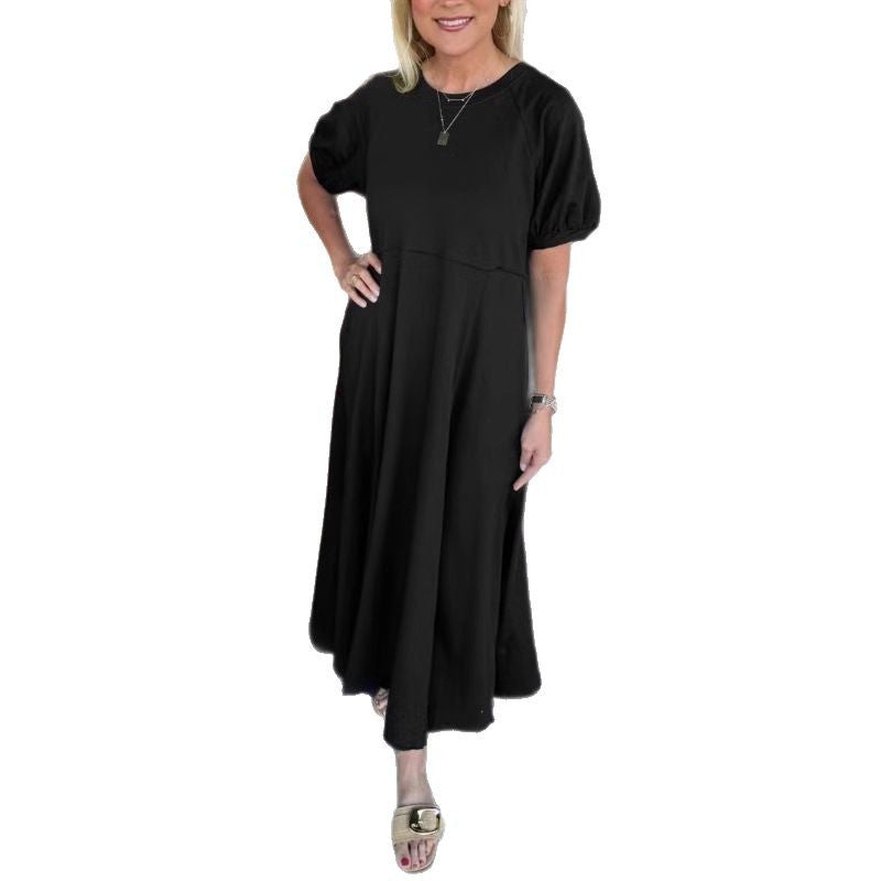 Strick-Maxikleid mit kurzen Ärmeln – Bild 8 | LuxeStyle