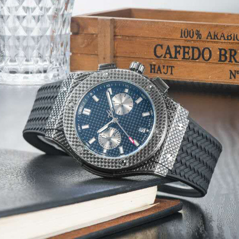 Edelstahl-Armbanduhr mit Kautschukarmband – Bild 3 | LuxeStyle