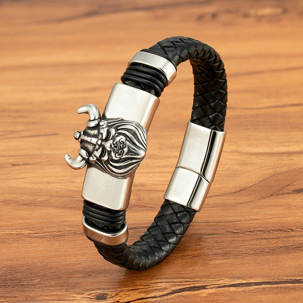 Herren-Armband aus Edelstahl und Leder – Bild 11 | LuxeStyle